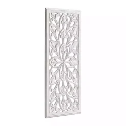 Kirklands Home Wall Plaques|Wood Medallion August Wall Plaque White