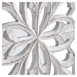 Kirklands Home Wall Plaques|Wood Medallion August Wall Plaque White