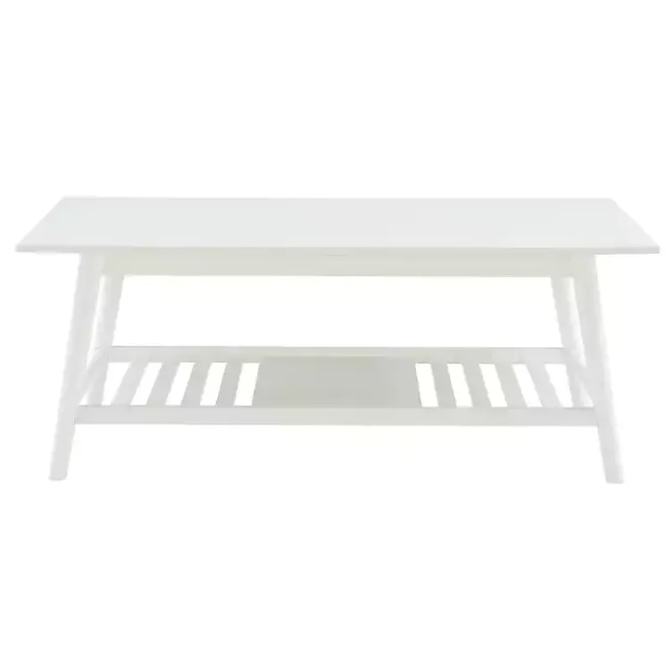 Kirklands Home Coffee Tables|White Wood Midcentury Coffee Table