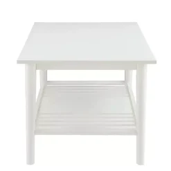 Kirklands Home Coffee Tables|White Wood Midcentury Coffee Table