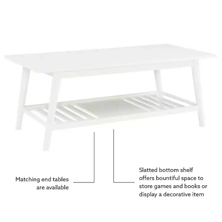 Kirklands Home Coffee Tables|White Wood Midcentury Coffee Table