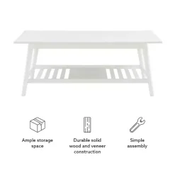 Kirklands Home Coffee Tables|White Wood Midcentury Coffee Table