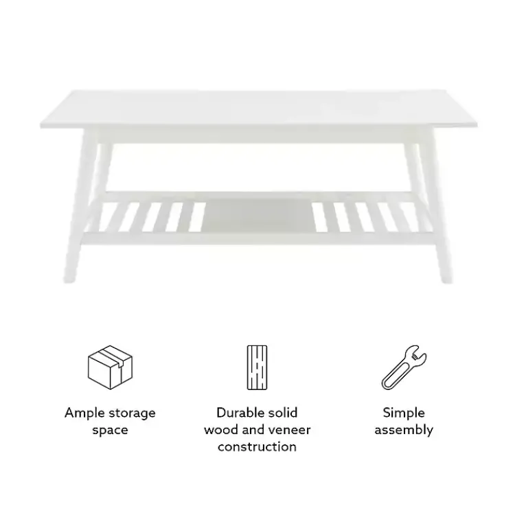 Kirklands Home Coffee Tables|White Wood Midcentury Coffee Table