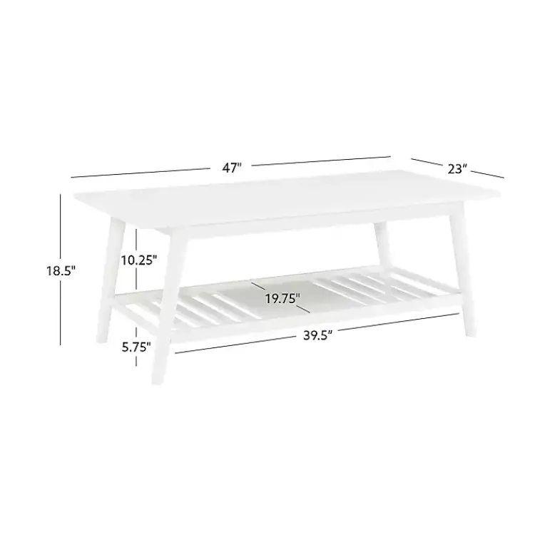 Kirklands Home Coffee Tables|White Wood Midcentury Coffee Table
