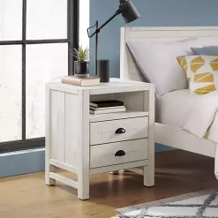 Kirklands Home Nightstands|Wood Open Shelf Nightstand White