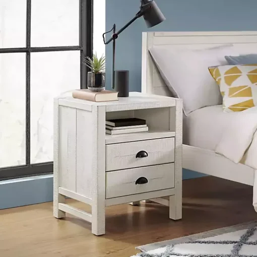 Kirklands Home Nightstands|Wood Open Shelf Nightstand White