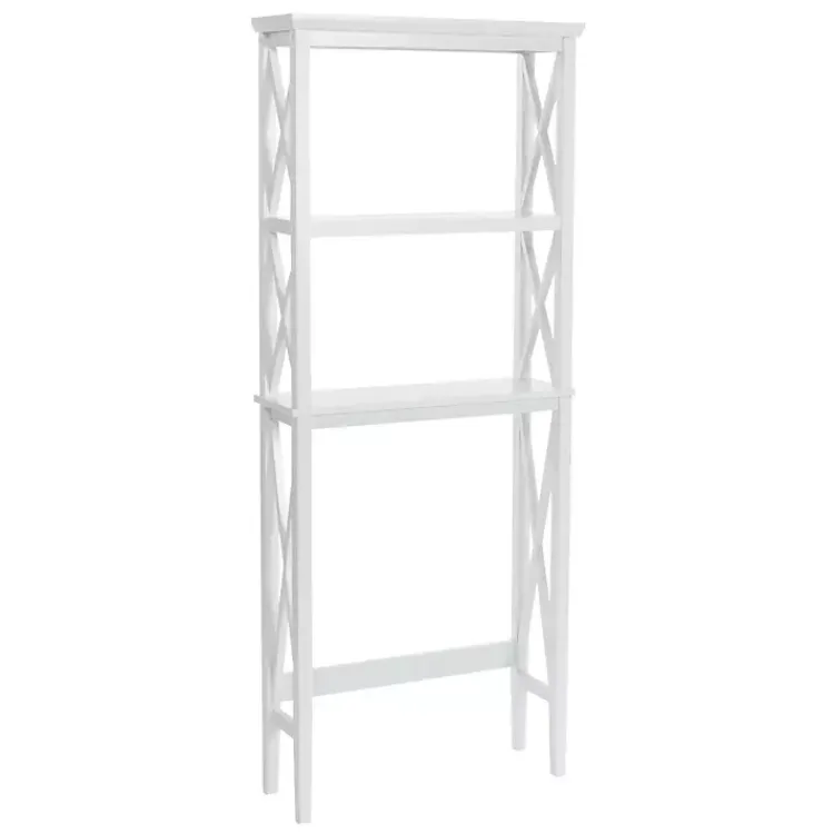 Kirklands Home Bathroom Furniture|Wood Over-Toilet 3-Tier Shelf White