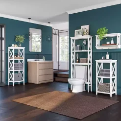 Kirklands Home Bathroom Furniture|Wood Over-Toilet 3-Tier Shelf White