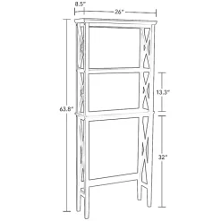 Kirklands Home Bathroom Furniture|Wood Over-Toilet 3-Tier Shelf White