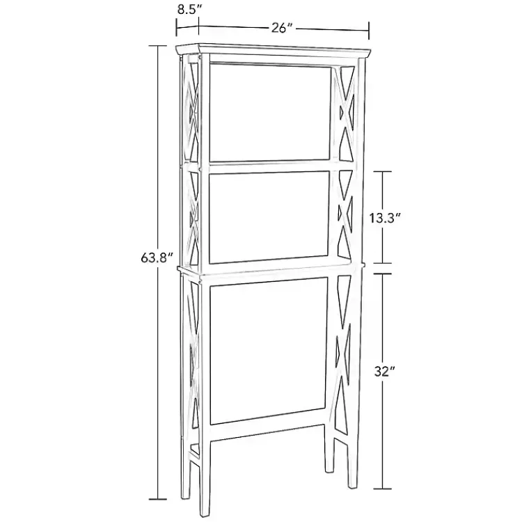 Kirklands Home Bathroom Furniture|Wood Over-Toilet 3-Tier Shelf White