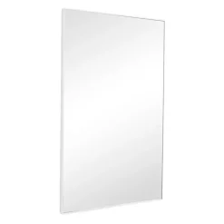 Kirklands Home Framed Mirrors|White Wood Rectangular Wall Mirror, 24x40 in.