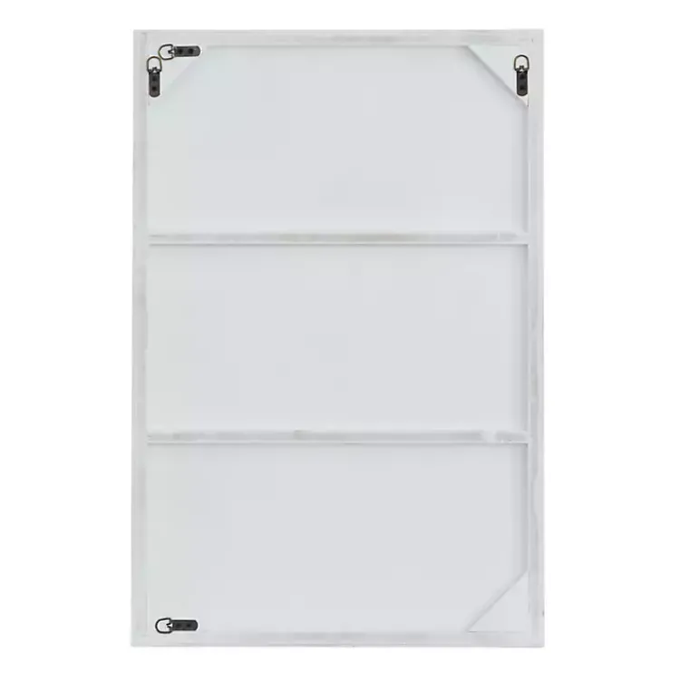 Kirklands Home Framed Mirrors|White Wood Rectangular Wall Mirror, 24x36 in.