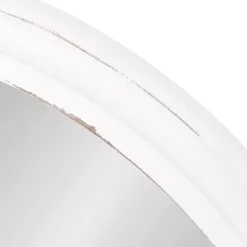 Kirklands Home Decorative Mirrors|Wood Round Mansel Mirror White