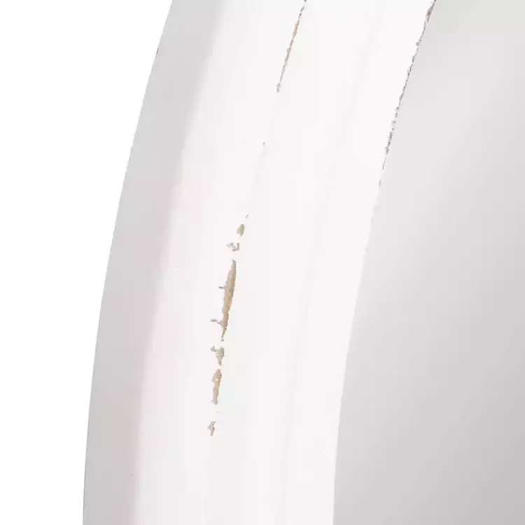 Kirklands Home Decorative Mirrors|Wood Round Mansel Mirror White