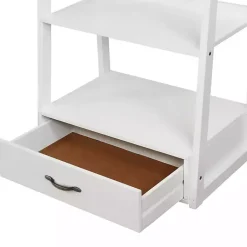 Kirklands Home Bookshelves|Wood 5-Shelf Leaning Bookshelf White