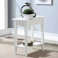 Kirklands Home Accent & End Tables|Wood Slat Accent Table White