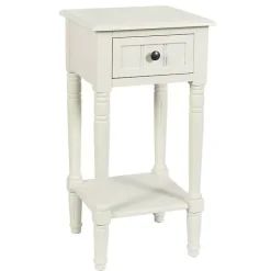 Kirklands Home Accent & End Tables|Wood Square Hampton Accent Table White