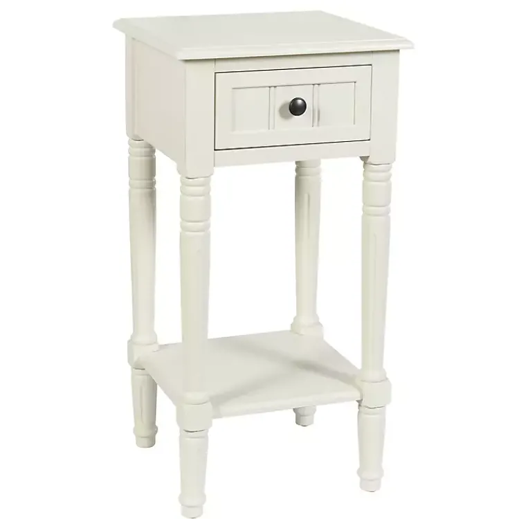 Kirklands Home Accent & End Tables|Wood Square Hampton Accent Table White