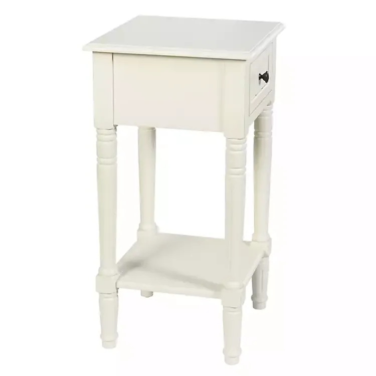 Kirklands Home Accent & End Tables|Wood Square Hampton Accent Table White