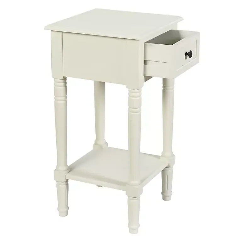 Kirklands Home Accent & End Tables|Wood Square Hampton Accent Table White