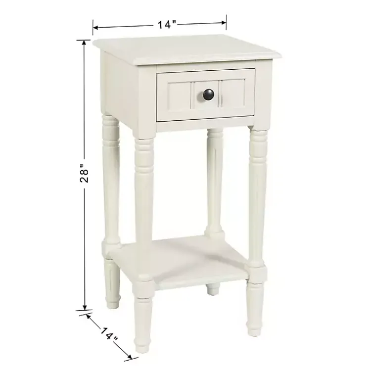 Kirklands Home Accent & End Tables|Wood Square Hampton Accent Table White
