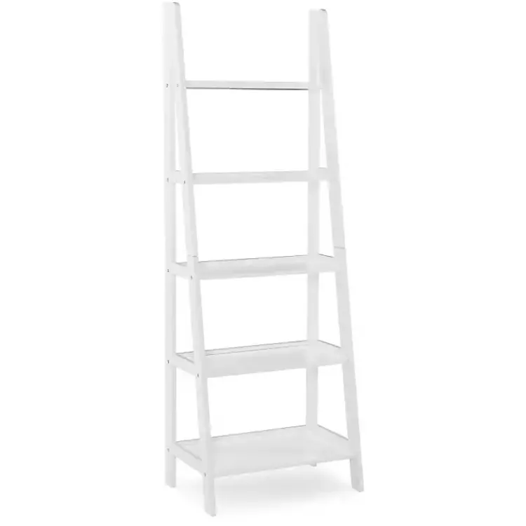 Kirklands Home Bookshelves|Wood 5-Tier Ladder Bookshelf White