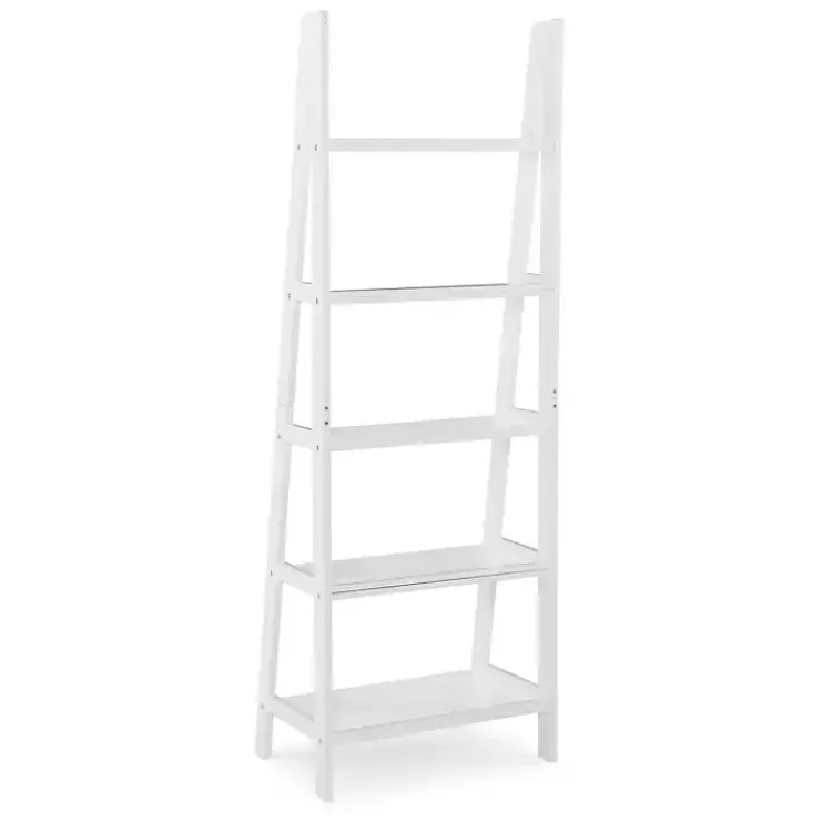 Kirklands Home Bookshelves|Wood 5-Tier Ladder Bookshelf White