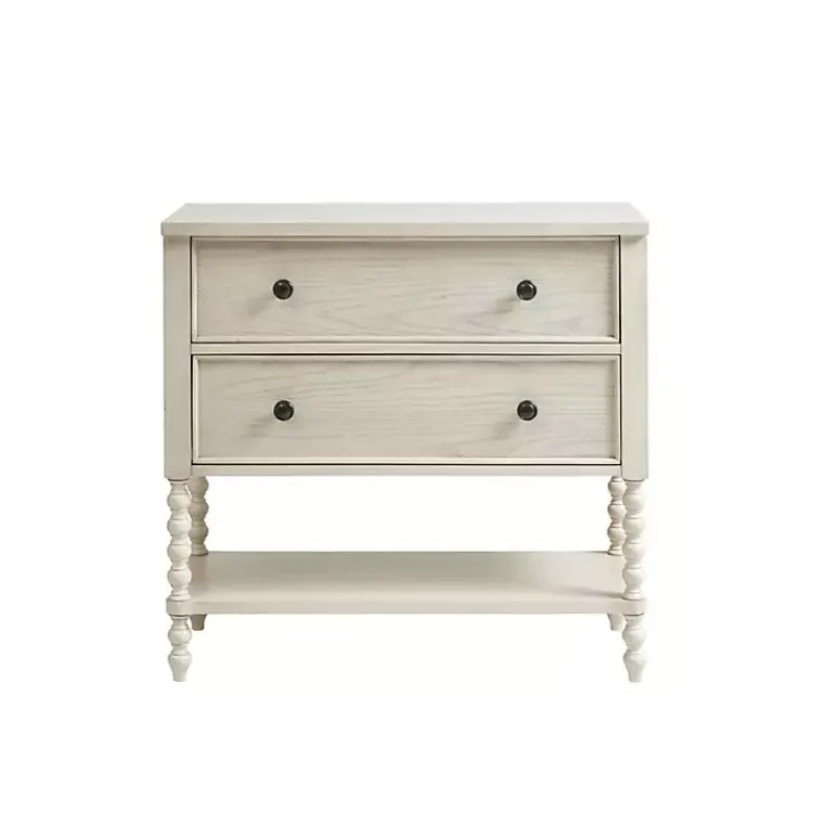 Kirklands Home Cabinets & Sideboards|Wood Turned Legs 2-Drawer Chest White