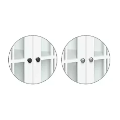 Kirklands Home Bathroom Furniture|Wood Two Pane Glass Doors Corner Cabinet White