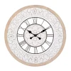 Kirklands Home Clocks|White Wood Vintage Farmhouse Clock