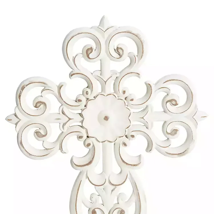Kirklands Home Wall Plaques|Wood Wall Cross Wall Plaques, Set of 3 White