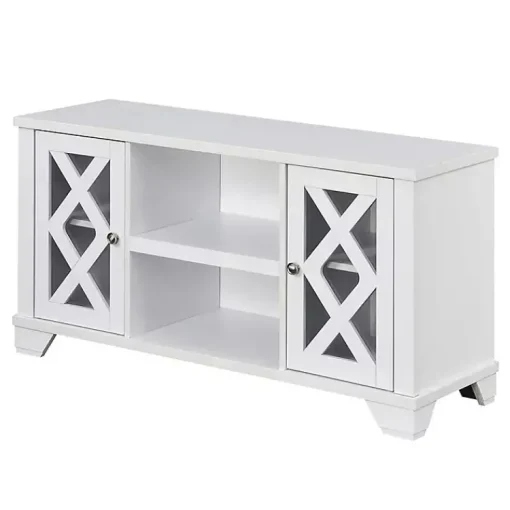 Kirklands Home Tv Stands & Media Consoles|Wood X Doors Media Cabinet White