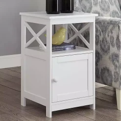 Kirklands Home Accent & End Tables|Wood X Sides Storage Accent Table White