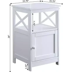 Kirklands Home Accent & End Tables|Wood X Sides Storage Accent Table White