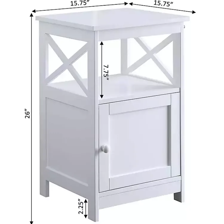 Kirklands Home Accent & End Tables|Wood X Sides Storage Accent Table White