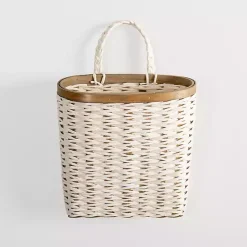 Kirklands Home Wall Storage|Woven Wall Pocket White