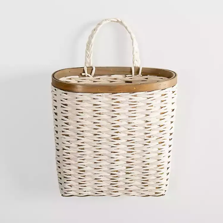 Kirklands Home Wall Storage|Woven Wall Pocket White
