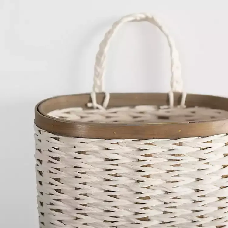 Kirklands Home Wall Storage|Woven Wall Pocket White