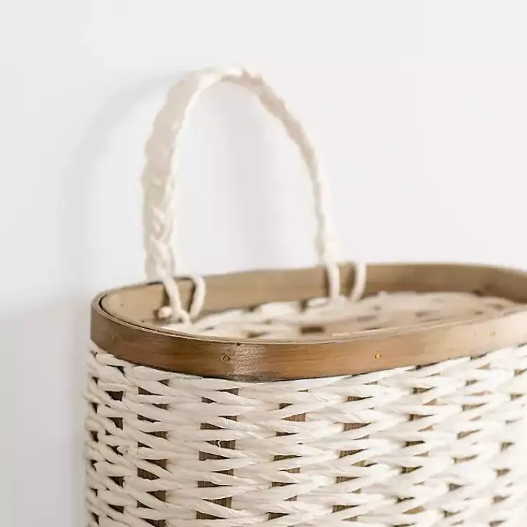 Kirklands Home Wall Storage|Woven Wall Pocket White