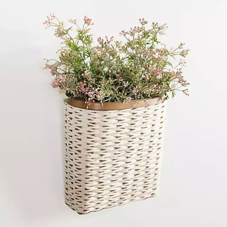 Kirklands Home Wall Storage|Woven Wall Pocket White