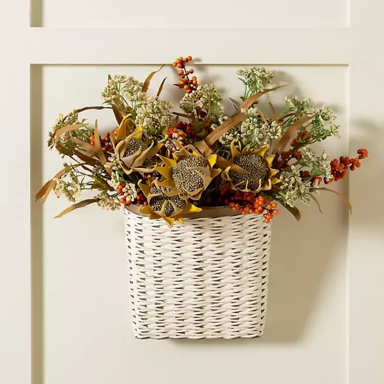 Kirklands Home Wall Storage|Woven Wall Pocket White