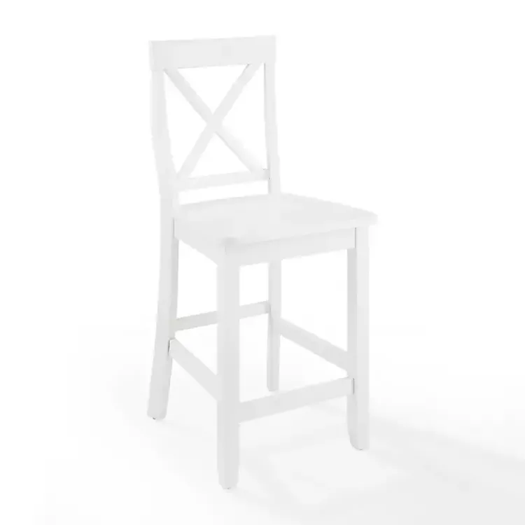 Kirklands Home Bar Stools & Counter Height Stools|X-Back Farmhouse Counter Stools, Set of 2 White