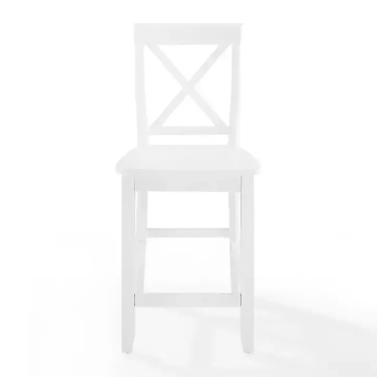Kirklands Home Bar Stools & Counter Height Stools|X-Back Farmhouse Counter Stools, Set of 2 White