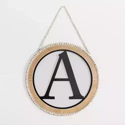 Kirklands Home Monogram Wall Decor|Whitewash Bead Trim Monogram A Plaque