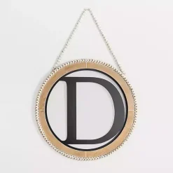 Kirklands Home Monogram Wall Decor|Whitewash Bead Trim Monogram D Plaque