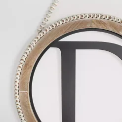 Kirklands Home Monogram Wall Decor|Whitewash Bead Trim Monogram D Plaque