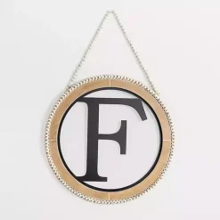 Kirklands Home Monogram Wall Decor|Whitewash Bead Trim Monogram F Plaque