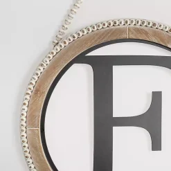 Kirklands Home Monogram Wall Decor|Whitewash Bead Trim Monogram F Plaque