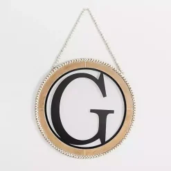 Kirklands Home Monogram Wall Decor|Whitewash Bead Trim Monogram G Plaque
