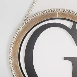 Kirklands Home Monogram Wall Decor|Whitewash Bead Trim Monogram G Plaque